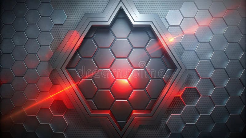 Futuristic Hexagonal Metallic Background stock illustration