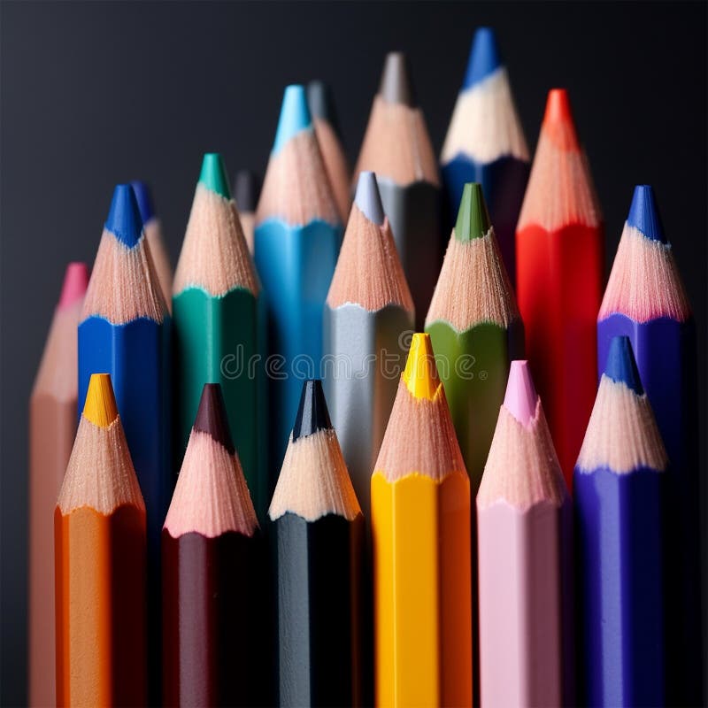 AI Generated Illustration of a Collection of Colored Pencils Stock Illustration Illustration