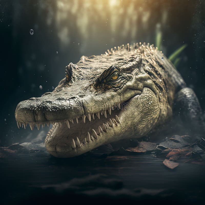AI Generated Illustration of a Crocodile Stock Illustration ...