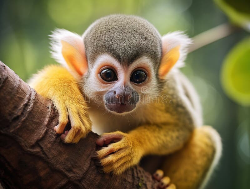 Squirrel Monkey stock illustration