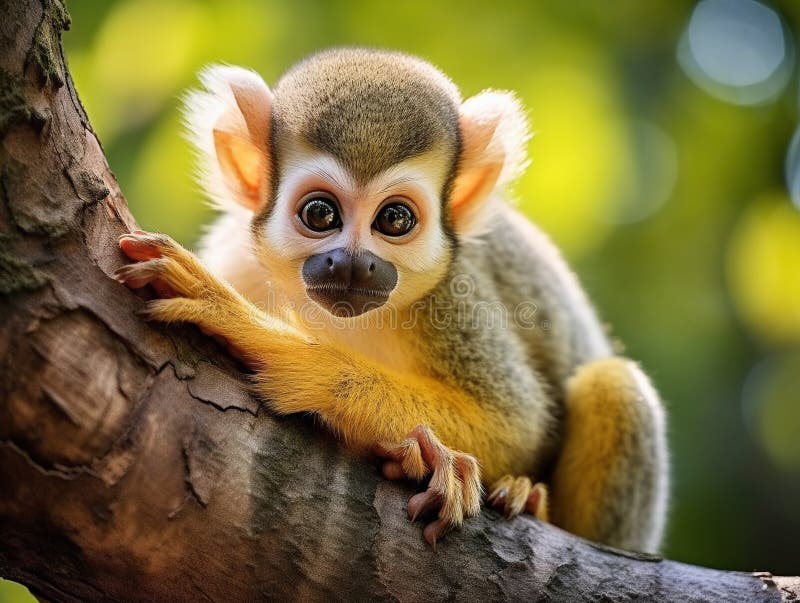 Squirrel Monkey stock illustration