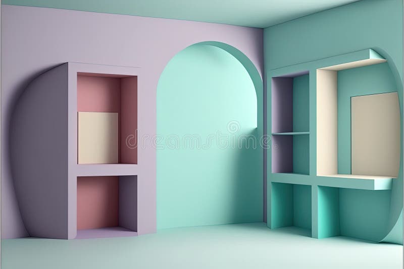 AI-generated illustration of the interior of a well-designed room in a house vector illustration