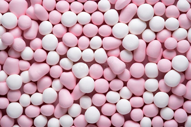 AI Generated Illustration of Small Pink and White Candies, Perfect for