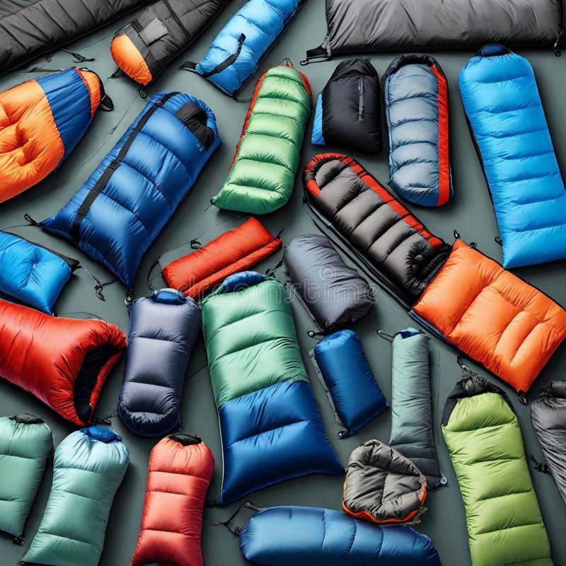 An image of a pile of sleeping bags with some different colors royalty free illustration
