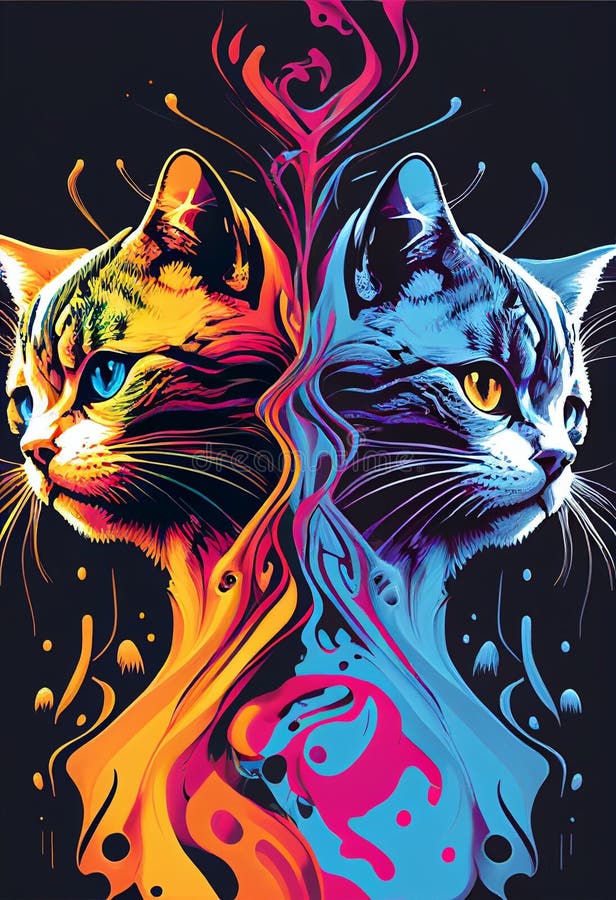 3,000+ Two Cats Stock Illustrations, Royalty-Free Vector Graphics