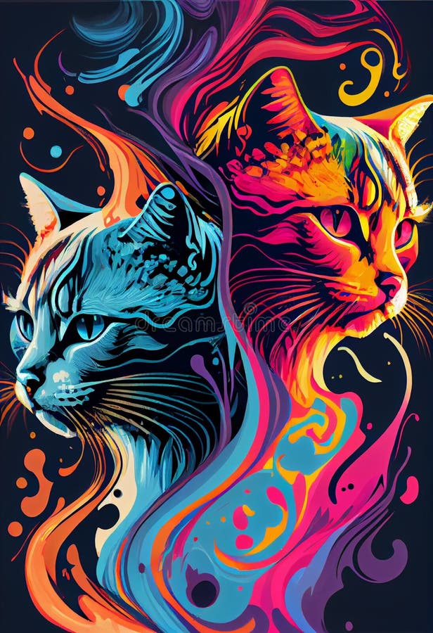 3,000+ Two Cats Stock Illustrations, Royalty-Free Vector Graphics