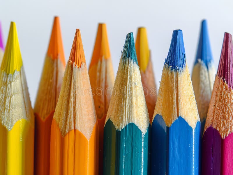Ilustrarea generată a unei rețele vibrante de creioane colorate royalty free stock photography