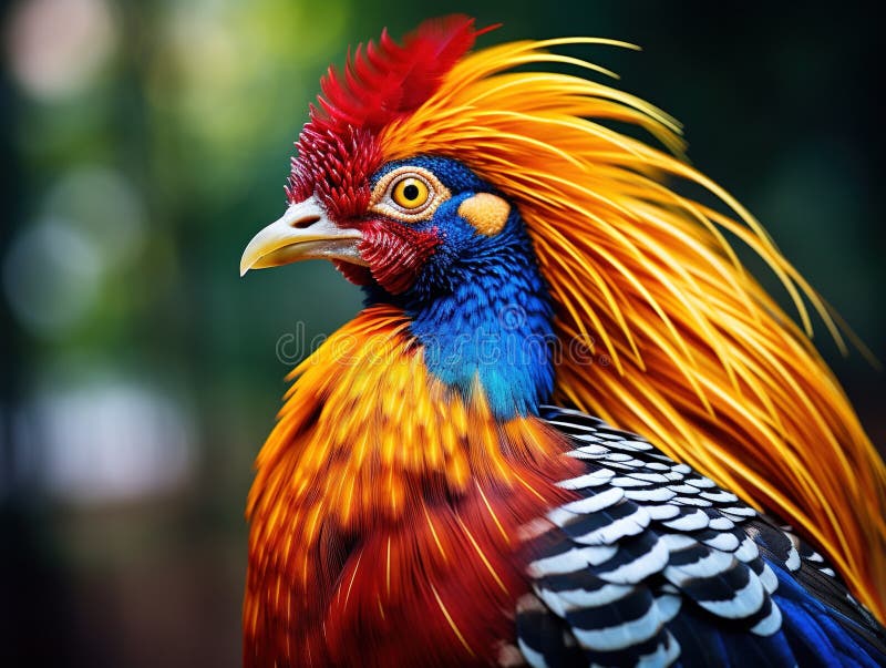 Ai Generated Illustration Wildlife Concept of Golden Pheasant Stock