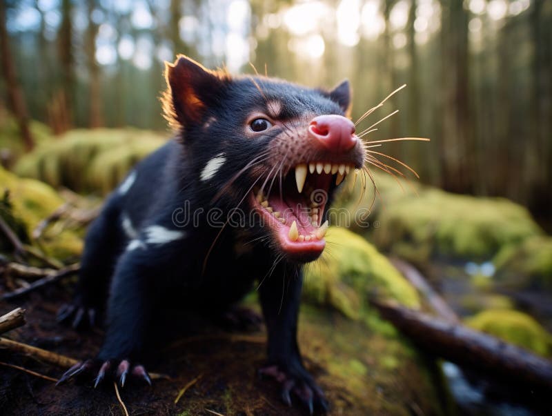 Ai Generated Illustration Wildlife Concept of Tasmanian Devil Stock