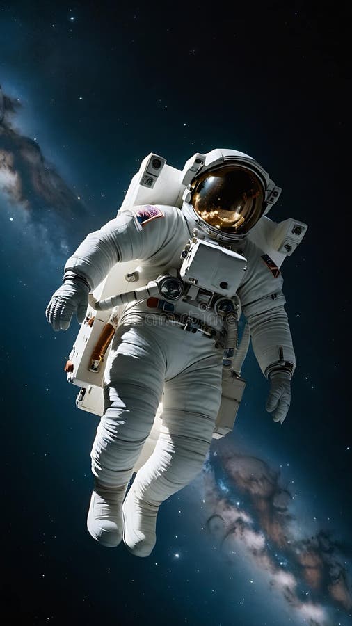 Astronaut floating in deep space 22 royalty free illustration