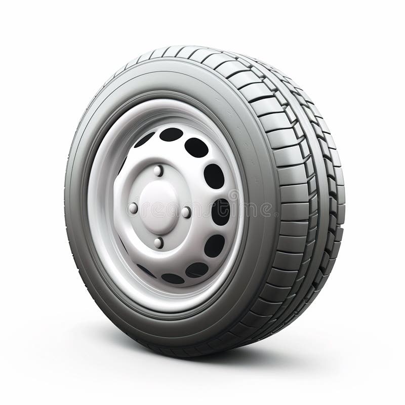 Car wheel balanced on a white background vector illustration