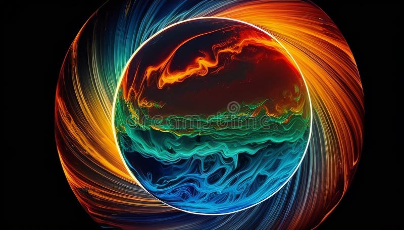 Earthen Aura: A Captivating View of the Planet\'s Magnetic Field, Made with Generative AI stock illustration