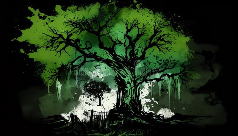 AI Generated. This image depicts a lush green tree with a dark and eerie touch. The leaves are tinged with a dark hue, and the bark seems to be decaying, giving it an unsettling vibe. The visual style is both realistic and surreal, with a touch of darkness that draws the eye in. This tree would be a perfect addition to a horror or fantasy setting, adding an element of mystery and intrigue. AI Generated. This image depicts a lush green tree with a dark and eerie touch. The leaves are tinged with a dark hue, and the bark seems to be decaying, giving it an unsettling vibe. The visual style is both realistic and surreal, with a touch of darkness that draws the eye in. This tree would be a perfect addition to a horror or fantasy setting, adding an element of mystery and intrigue.