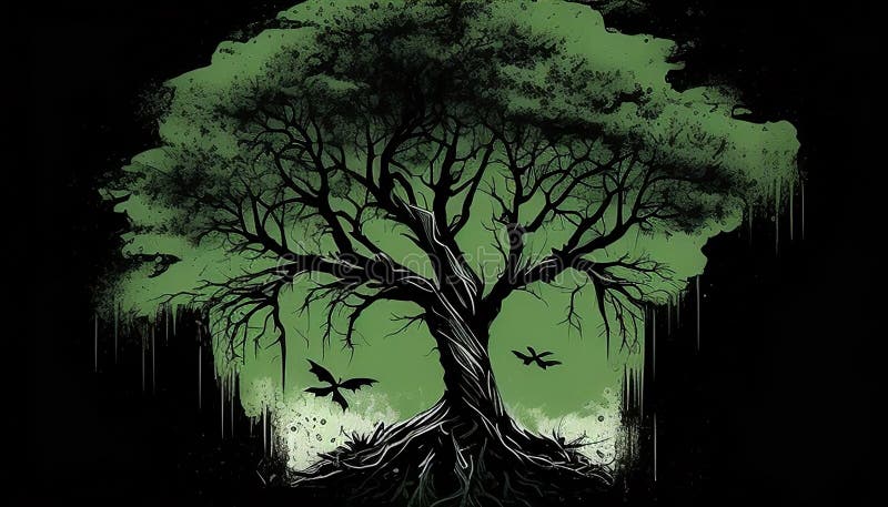 AI Generated. This image depicts a lush green tree with a dark and eerie touch. The leaves are tinged with a dark hue, and the bark seems to be decaying, giving it an unsettling vibe. The visual style is both realistic and surreal, with a touch of darkness that draws the eye in. This tree would be a perfect addition to a horror or fantasy setting, adding an element of mystery and intrigue. AI Generated. This image depicts a lush green tree with a dark and eerie touch. The leaves are tinged with a dark hue, and the bark seems to be decaying, giving it an unsettling vibe. The visual style is both realistic and surreal, with a touch of darkness that draws the eye in. This tree would be a perfect addition to a horror or fantasy setting, adding an element of mystery and intrigue.