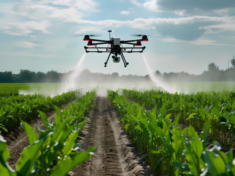 AI-Generated Image of a Drone Spraying Crops in the Field Stock ...