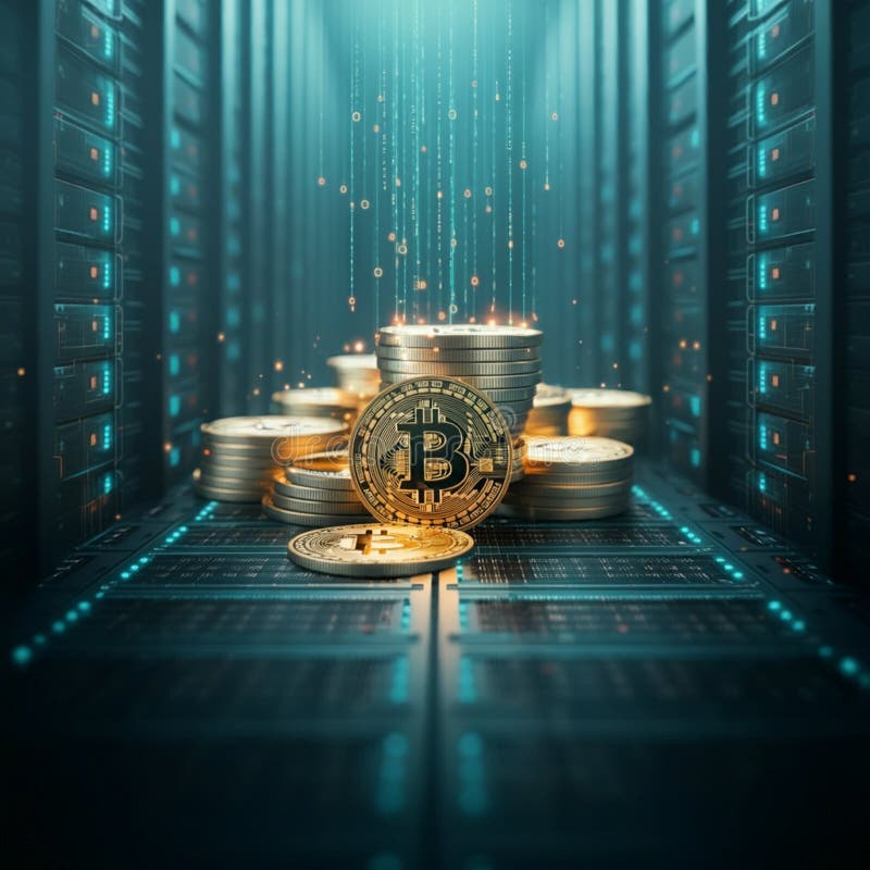 AI-Generated Image: Futuristic Hologram with Digital Patterns stock illustration