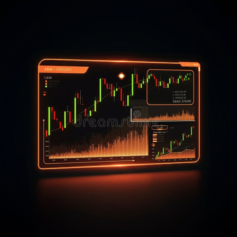AI-Generated Image: Futuristic Hologram with Digital Patterns royalty free illustration