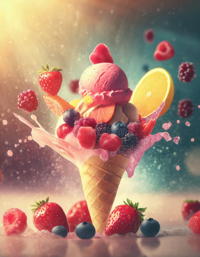 Fruit Explosion Ice Cream Stock Illustrations 161 Fruit Explosion Ice