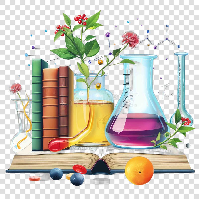 This is an AI generated image of a science textbook transparent background realistic element