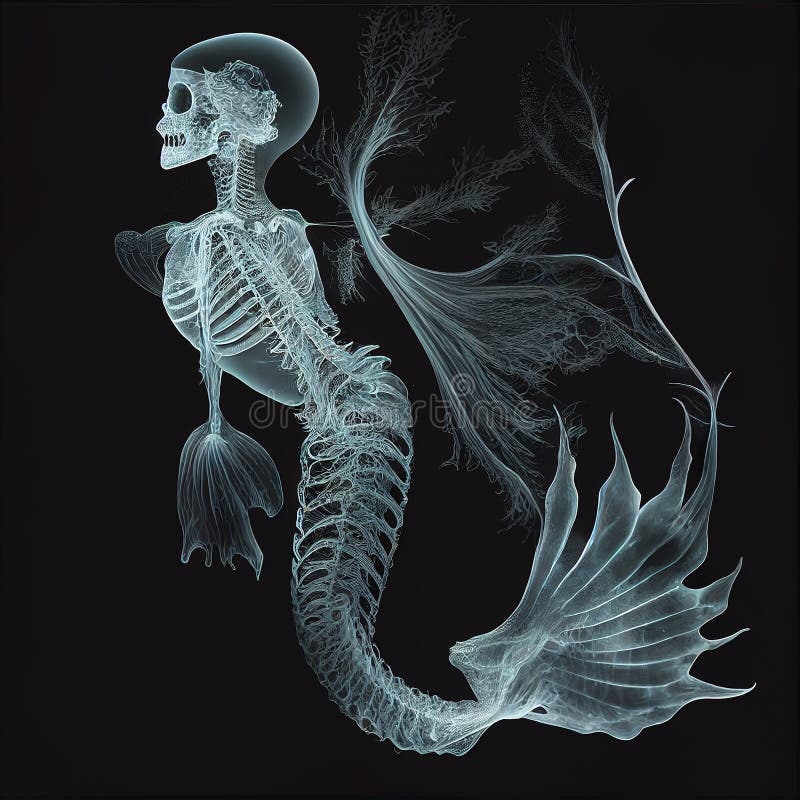 AI Generated Mermaid Xray, Fantasy Creatures Stock Image Image of