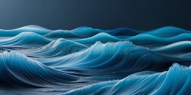 Mesmerizing Waves of Blue Hues in the Darkness. royalty free stock photos