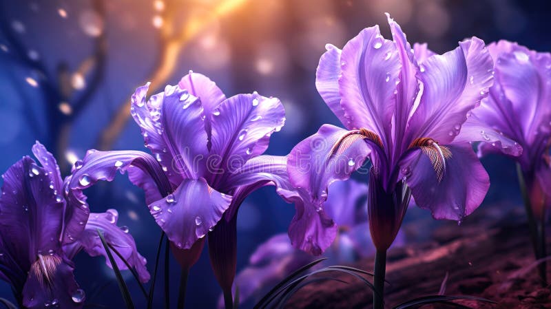 Mysterious Iris Purple Creative Fantasy with Vibrant Texture royalty free illustration.