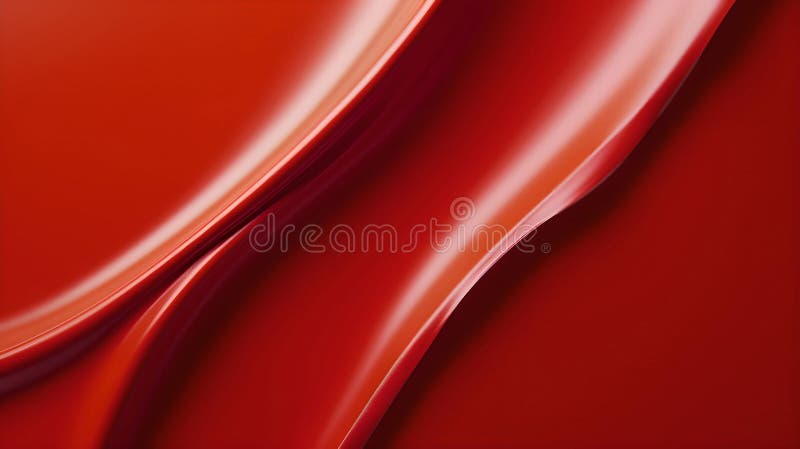 AI-generated red abstract lipstick texture background with smooth lines and curves royalty free illustration