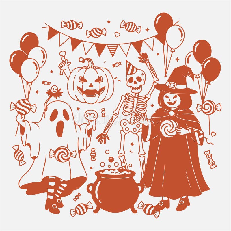 Retro Halloween Character Art for party halloween vector vector illustration.
