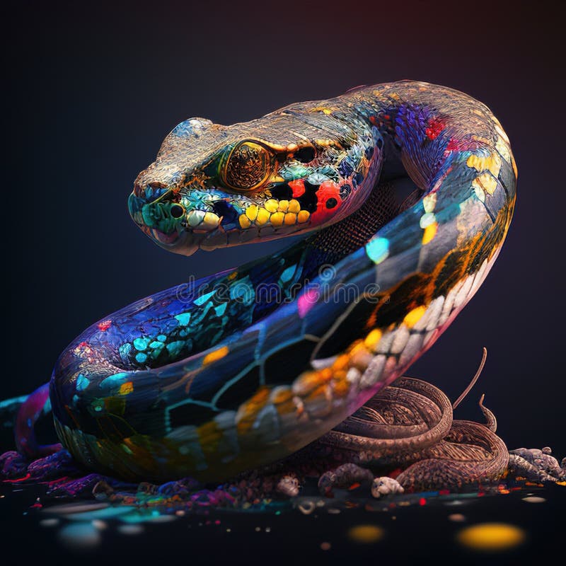 Premium AI Image  Beautiful snake ful challenging color