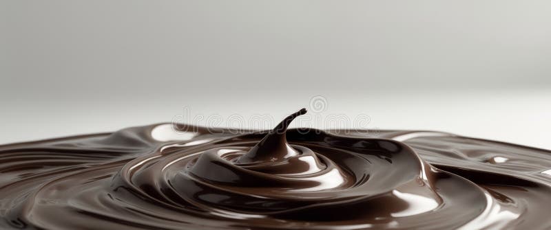 Swirling Chocolate Texture Dark Brown Liquid Abstract Food Background Close up. stock photos