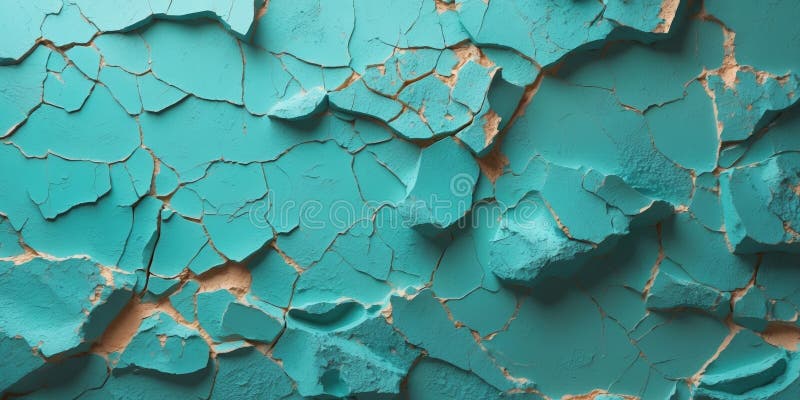 Teal Cracked Plaster Abstract Background royalty free stock photography