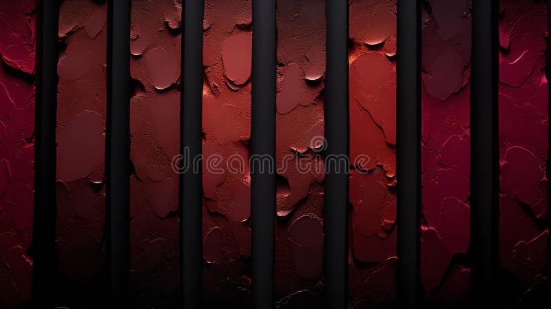 AI-generated wall of dark red and black vertical slats with the texture of liquid lipstick vector illustration