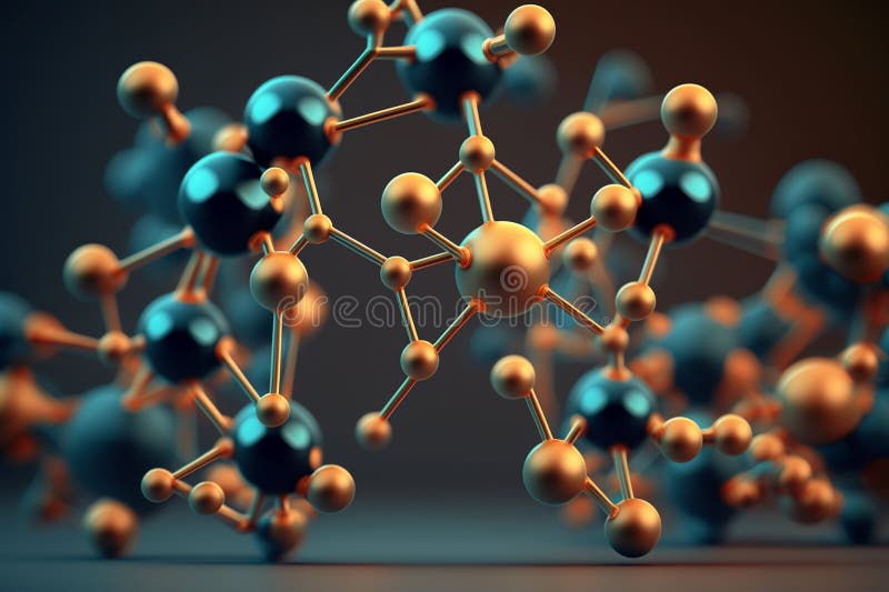 Ai Generative Abstract Background Atom or Molecule Structure vector illustration