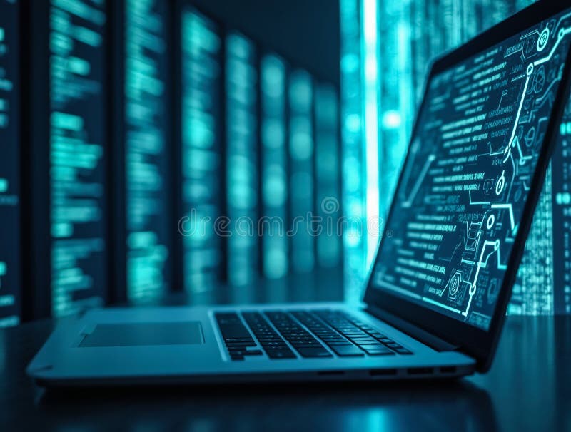 Ai generative Artificial Intelligence Technologie Big Data. Globalisierungs- und Analysemanagementkonzepte lizenzfreie abbildung
