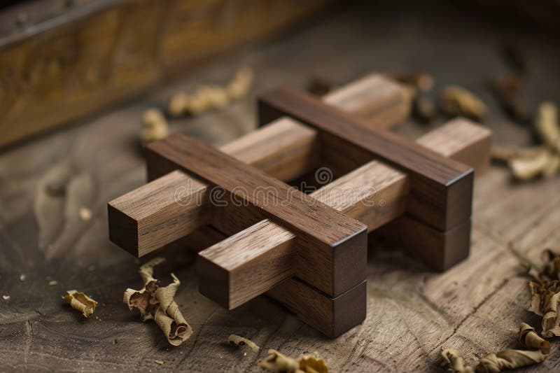 Ai generative Japanese Carpenter Wood Joint vector illustration