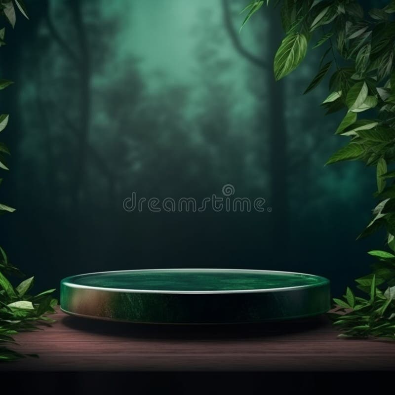 AI Generative Naturel product display background stage with blank podium pedestal vector illustration