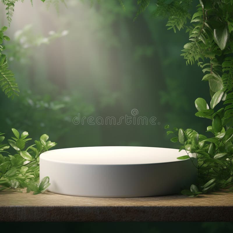 AI Generative Naturel product display background stage with blank podium pedestal royalty free illustration
