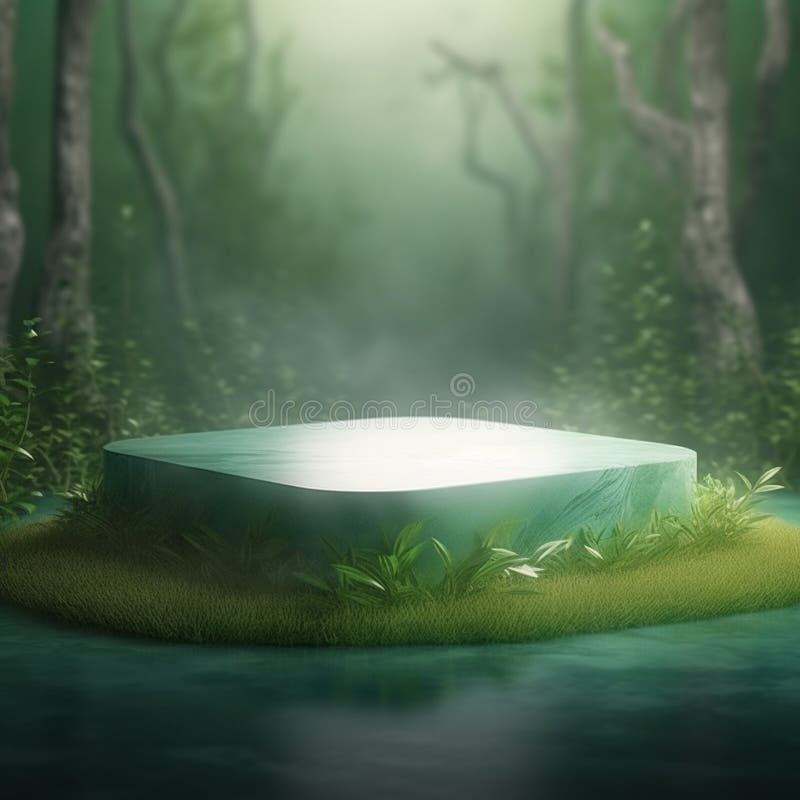 AI Generative Naturel product display background stage with blank podium pedestal royalty free illustration