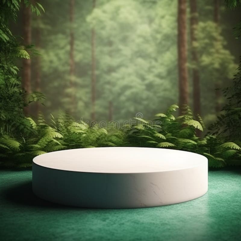 AI Generative Naturel product display background stage with blank podium pedestal royalty free illustration
