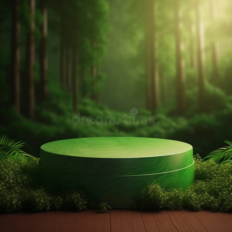 AI Generative Naturel product display background stage with blank podium pedestal royalty free illustration