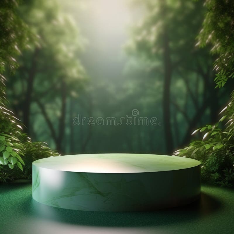 AI Generative Naturel product display background stage with blank podium pedestal vector illustration