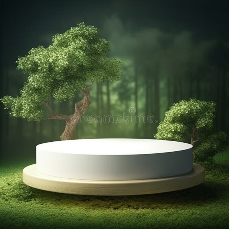 AI Generative Naturel product display background stage with blank podium pedestal royalty free illustration