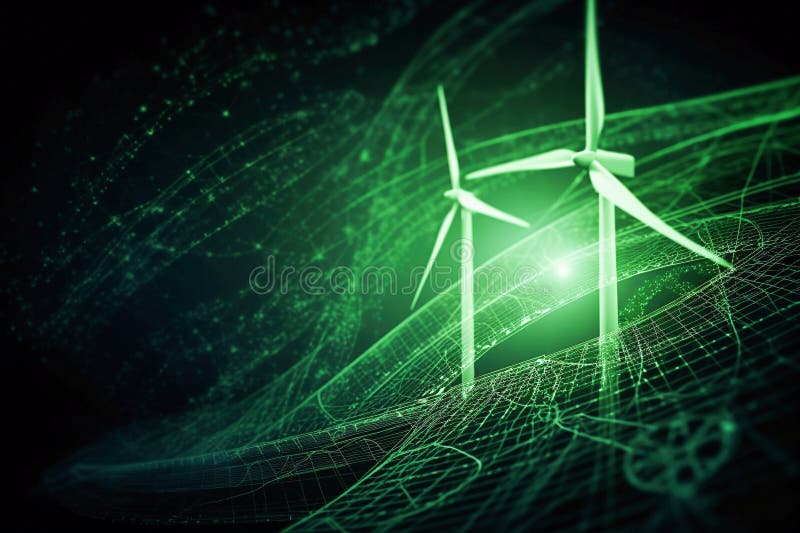 Ai generative. Sustainable green Technology Background stock illustration