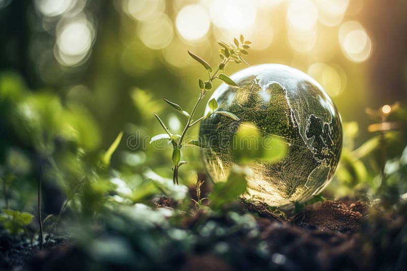 Ai generative. Sustainable green Technology Background stock illustration