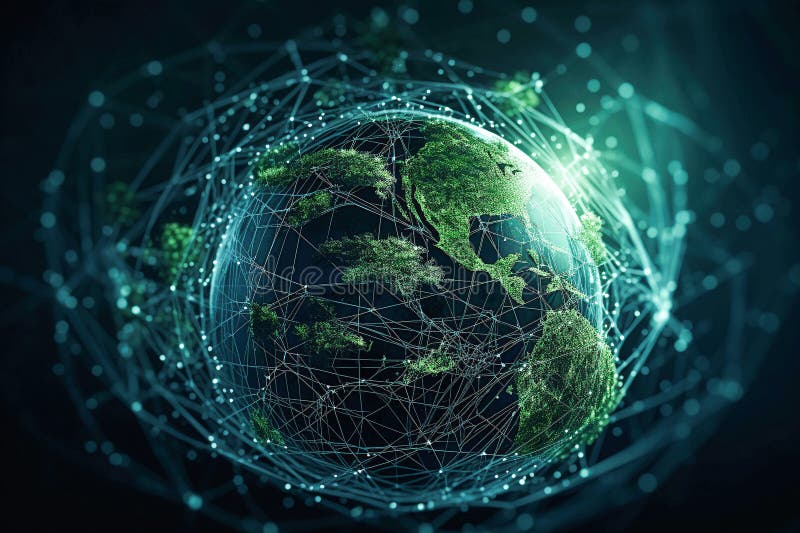 Ai generative. Sustainable Technology Background stock illustration