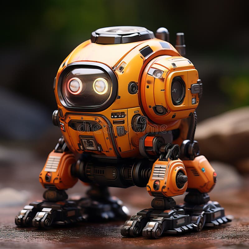 Ai generato dai mini robot futuristici illustrazione di stock