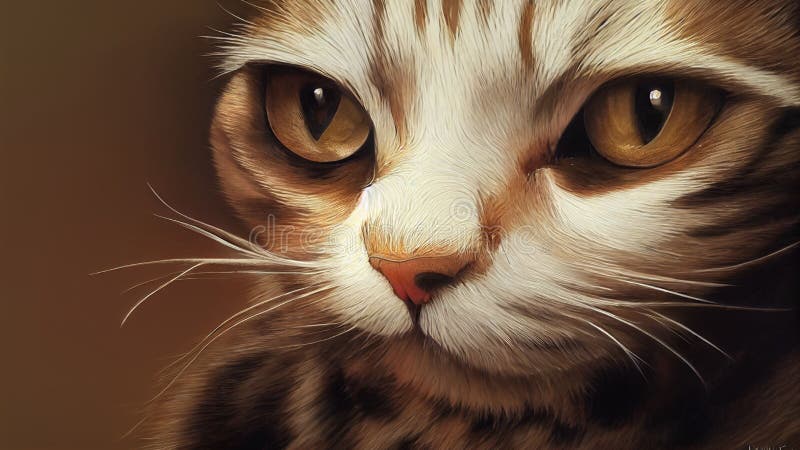 Ai-genererad illustration av en katt stock illustrationer