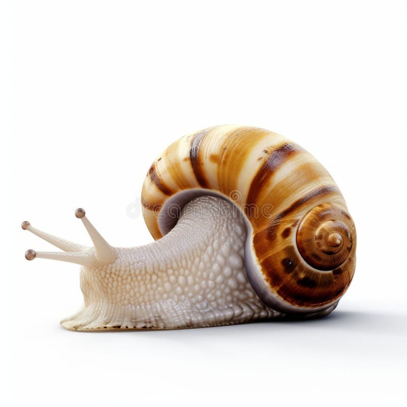 Ai-genererad illustration av en liten snäckig topp på en fast vit yta vektor illustrationer