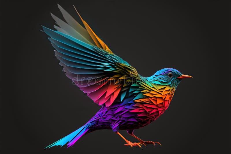 Ai generiert Abbildung eines farbigen Vogels vektor abbildung