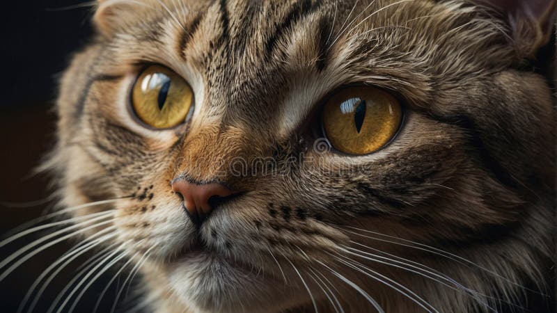 Ai generierte Illustration eines Portraits einer Tabbykatze stockbilder